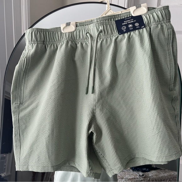 Hollister Other - Hollister NWT Olive Striped Swim Trunks